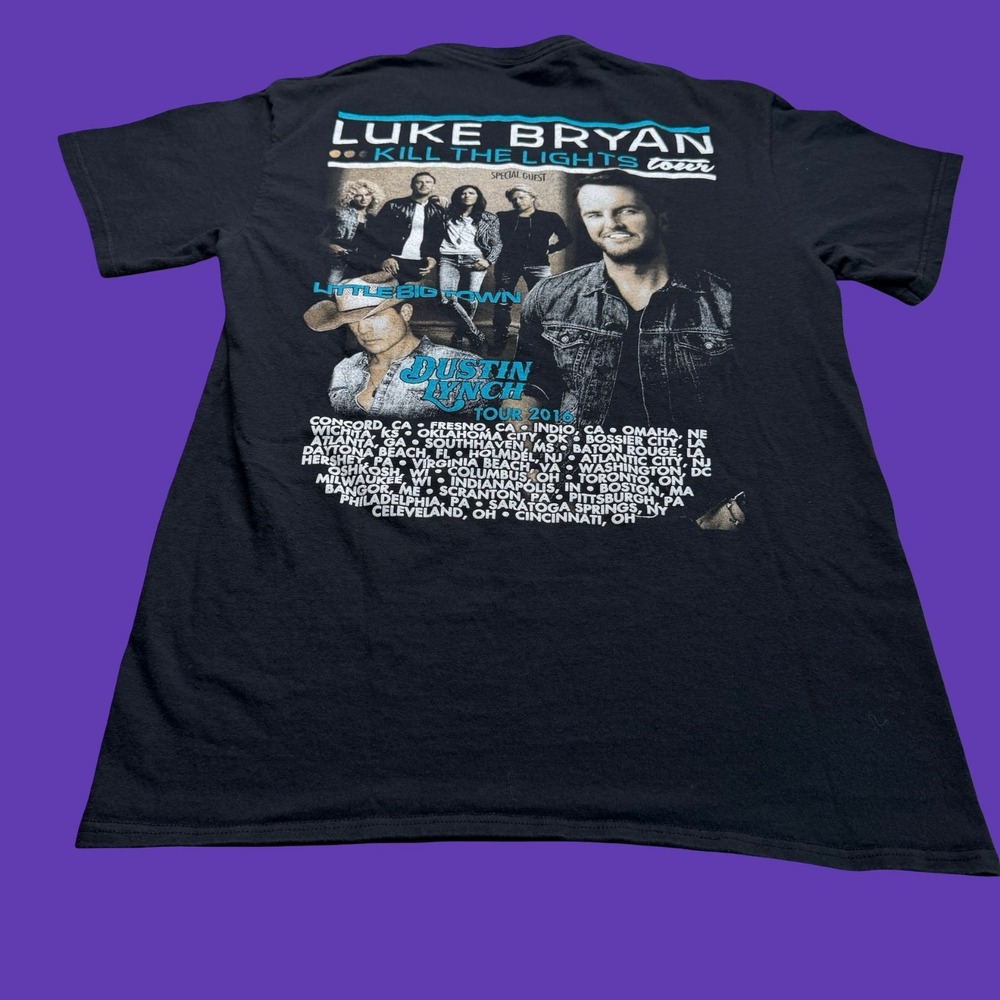 Luke Bryan T Shirt Medium 2016 Kill The Lights Tour Little Big Town Dustin Lynch